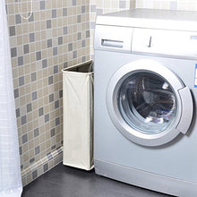 Load image into Gallery viewer, Chrislley Slim Rolling Laundry Hamper with Wheels Thin Laundry Hamper Narrow Clothes Hampers Tall Dirty Laundry Hamper Basket (Slim 22 Inches, Beige)