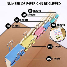 Load image into Gallery viewer, LOKiVE 114 Pcs Binder Clips,Mini Metal Binder Clips Paper Clips Assorted Sizes for Office,School & Home Supplies