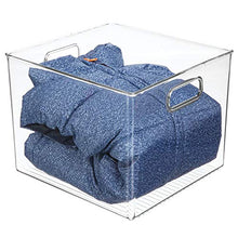 Load image into Gallery viewer, mDesign Deep Plastic Storage Bin Box - Closet Organizer for Kids Bedroom, Bathroom, Kitchen Pantry, Home Office, Entryway, Hallway - Perfect for Shelves, Cabinets, Under Sink, 7.5" High - Clear