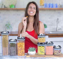 Load image into Gallery viewer, Airtight Food Storage Containers by Simply Gourmet. 7-Piece Kitchen Storage Containers BPA Free + 16 Labels & Marker. Air tight Containers for food and pantry organization and storage