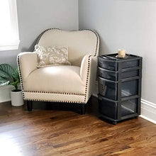 Load image into Gallery viewer, HOMZ Plastic 4 Drawer Medium Cart, Black Frame with Smoke Tint Drawers, Casters Included, Set of 1