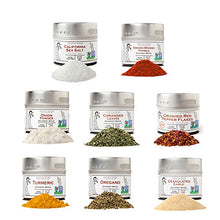 Load image into Gallery viewer, Pantry Starter Kit | Non GMO | Gourmet Spices And Salt | 8 Small Batch Herbs & Spices | Handpacked in Magnetic Tins | Gustus Vitae | #214