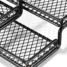 Load image into Gallery viewer, 3 Tier Expandable Spice Rack Organizer for Cabinet Pantry or Countertop (12.5 to 25"W) Kitchen Step Shelf with Protection Railing, Black