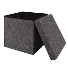 Load image into Gallery viewer, Seville Classics Foldable Storage Footrest Toy Box Coffee Table Chest Ottoman, 1-Pack, Modern Gray
