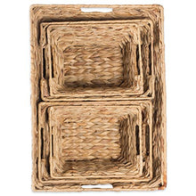 Load image into Gallery viewer, DII Natural Water Hyacinth Storage Basket with Handles, Beige