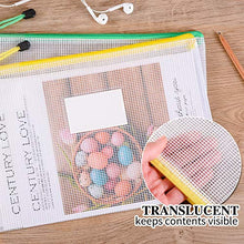 Load image into Gallery viewer, Sooez Mesh Zipper Pouch, 20 Pack Plastic Zip File Document Folders with Label Pocket, Letter Size/A4 Size Document Bag, Zipper Document Bag Zipper Document Pouch for Office Home Travel Storage