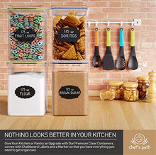 Load image into Gallery viewer, Extra Large Plastic Food Storage Containers with Lids 175oz, For Flour & Sugar - Air tight Kitchen & Pantry Organization Bulk Food Storage, BPA-Free - 4 PC - Canisters with Pen & Labels - Chef’s Path