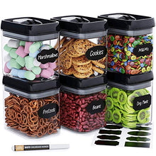 Load image into Gallery viewer, Chef's Path Airtight Food Storage Container Set - 6 PC Set/All Same Size - Labels & Marker - Kitchen & Pantry Organization Dry Food Containers - BPA-Free - Clear Plastic Canisters with Improved Lids