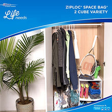 Load image into Gallery viewer, Ziploc Reusable Clothes Storage Bags, 2 Piece Cube Combo Vac Bags, 1 Large Cube, 1 XL Cube, Space Bags