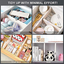 Load image into Gallery viewer, Drawer Dividers Organizer 4 Pack, Adjustable Separators 4" High Expandable from 11-17" for Bedroom, Bathroom, Closet,Clothing, Office, Kitchen Storage, Strong Secure Hold, Foam Ends, Locks in Place