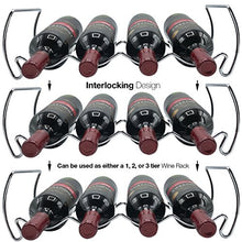 Load image into Gallery viewer, Sorbus 3-Tier Stackable Wine Rack - Classic Style Wine Racks for Bottles - Perfect for Bar, Wine Cellar, Basement, Cabinet, Pantry, etc - Hold 12 Bottles, Metal (Silver)