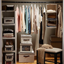 Load image into Gallery viewer, Richards Homewares 3 Shelf Sweater Organizer, 10"W X 15" D X 24" H-Canvas/Natural