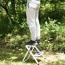 Load image into Gallery viewer, REDCAMP Small Step Ladder 2 Step Stool Folding, Portable Sturdy Metal Small Ladder for Home Kitchen Household Closet, White 250lbs