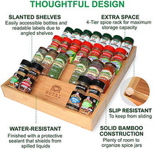 Load image into Gallery viewer, Bamboo Kitchen Drawer Organizer - Bamboo Spice Rack Organizer for Drawer (17"x13.5") - Large Spice Tray for Kitchen Storage and Organization (17"x13.5")