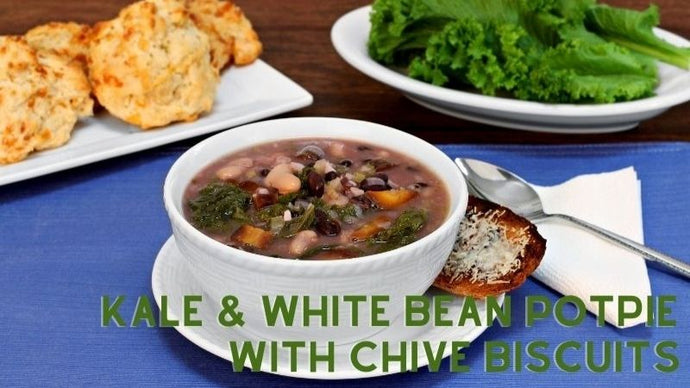 Kale & White Bean Potpie With Chive Biscuits Recipe