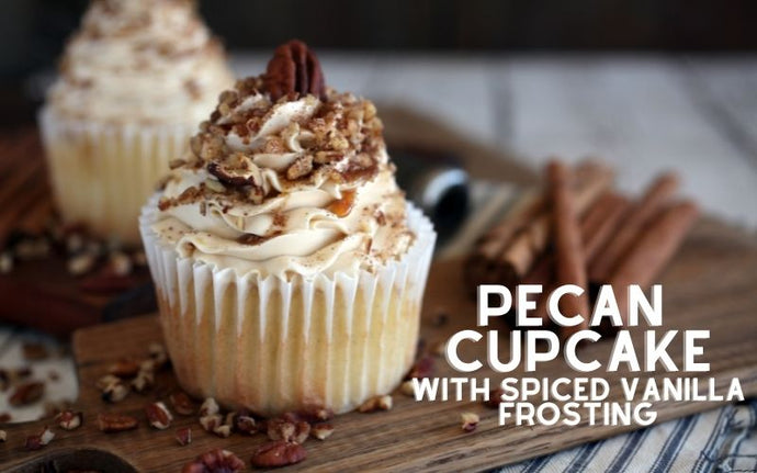Pecan Cupcakes With Spiced Vanilla Frosting Recipe