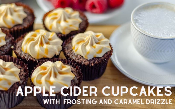 Apple Cider Cupcakes With Frosting and Caramel Drizzle Pumpkin Recipe