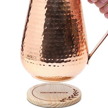 Load image into Gallery viewer, Kitchen Science Pure Copper Pitcher (70 oz. /2000 ml) with Copper Tumblers | Large Copper Water Pitcher for Drinking Water | Copper Vase | Copper Jug | Water Jug Set
