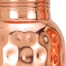 Load image into Gallery viewer, Authentic Ayurvedic Copper Water Bottle Pack of 2 for Drinking Water | Large 34OZ Copper Vessel | 2 Canvas Bottle Carrying Bags
