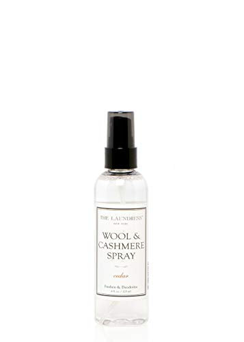 The Laundress New York, Wool Cashmere Spray Scented AllergenFree Fabric Refresher NonToxic Formula Antibacterial Clothing Spray, Clear, Cedar scent, 4 Fl Oz