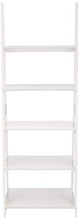 Load image into Gallery viewer, Amazon Basics Modern 5-Tier Ladder Bookshelf Organizer with Solid Rubber Wood Frame, White
