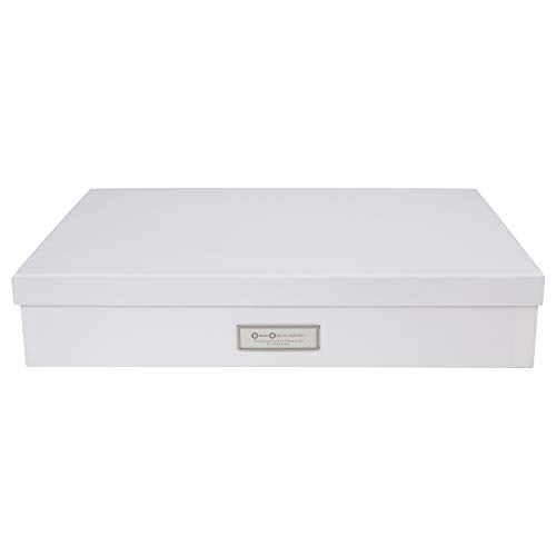 Bigso Sverker Fiberboard Legal/Art Storage Box, 3.3 x 17.1 x 12.2 in, White