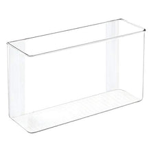 Load image into Gallery viewer, mDesign Modern Plastic Adhesive Cabinet Storage Organizer Bin for Boxed Sandwich Bags, Plastic Wrap, Aluminum Foil, Parchment/Wax Paper, 3.5&quot; x 11&quot; x 6.5&quot; - Clear
