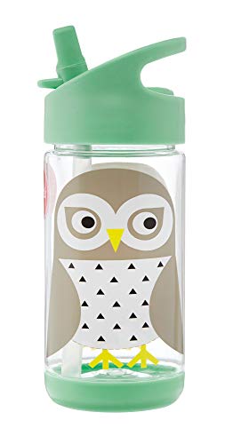 3 Sprouts Water Bottle - Kids Small Spill Proof 12oz. Tritan Plastic Spout Water Bottle, Owl