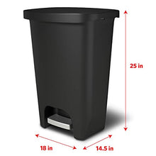 Load image into Gallery viewer, GLAD GLD-74030 Plastic Step Trash Can with Clorox Odor Protection of The Lid | 13 Gallon, 50 Liter, Black
