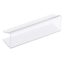 Load image into Gallery viewer, Pack of 25 – Clear Plastic Shelf Label Holder, Wood Shelf Sign and Ticket Holder, Clips On to Shelves 5/8&quot; to 3/4&quot; Thick - Length of Label Area, 3&quot; X Height of Label Area, 7/8&quot;
