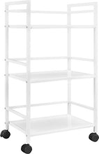 Load image into Gallery viewer, Ameriwood Home Marshall 3-Shelf Metal Rolling Utility Cart, White
