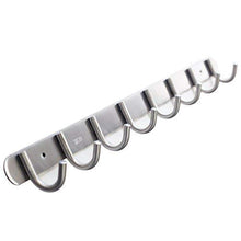 Load image into Gallery viewer, Coat Hook Rack with 8 Round Hooks - Premium Modern Wall Mounted - Ultra durable with solid steel construction, Brushed stainless steel finish, Super easy installation, Rust and water proof
