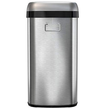 Load image into Gallery viewer, iTouchless 16 Gallon Oval Open Top Trash Can and Recycle Bin with Odor Control System, Stainless Steel Commercial Grade, Large 12-Inch Opening, for Home, Restaurant, Restroom, Office, 61 Liter
