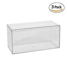 Load image into Gallery viewer, Hammont Clear Acrylic Boxes - 3 Pack - 8”x4”x4” - Lucite Boxes for Gifts, Weddings, Party Favors, Treats, Candies &amp; Accessories, Plastic Storage Boxes
