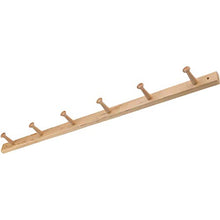 Load image into Gallery viewer, iDesign 91528 Wood Wall Mount 6-Peg Coat Rack for Coats, Leashes, Hats, Robes, Towels, Jackets, Purses, Bedroom, Closet, Entryway, Mudroom, Kitchen, Office, 32.3&quot; x 2.8&quot; x 1.5&quot;, Natural Wood
