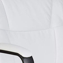 Load image into Gallery viewer, Amazon Basics Padded, Ergonomic, Adjustable, Swivel Office Desk Chair with Armrest, White Bonded Leather
