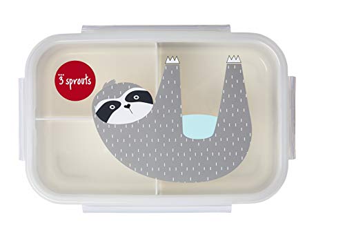 3 Sprouts Lunch Bento Box – 3 Compartment Lunchbox Container for Kids, Sloth