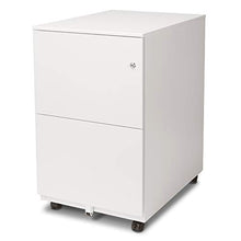 Load image into Gallery viewer, Aurora Modern Soho Design 2-Drawer Metal Mobile File Cabinet with Lock Key/Fully Assembled, White

