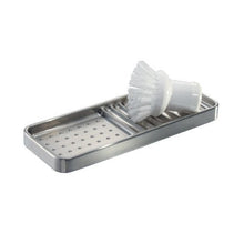 Load image into Gallery viewer, iDesign Forma Kitchen Sink Tray for Sponges, Scrubbers, Soap - Stainless Steel
