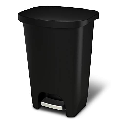 GLAD GLD-74030 Plastic Step Trash Can with Clorox Odor Protection of The Lid | 13 Gallon, 50 Liter, Black
