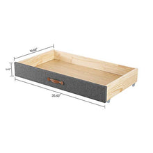 Load image into Gallery viewer, MUSEHOMEINC Upholstered Solid Wood Under Bed Storage Drawer with 4-Wheels for Bedroom/Leather Handle,Wooden Underbed Storage Organizer,Suggested for Twin and Full Size Platform Bed
