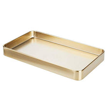 Load image into Gallery viewer, mDesign Modern Decorative Metal Guest Hand Towel Storage Tray Dispenser, Sturdy Holder for Disposable Paper Napkins, Jewelry, Eyeglasses - Bathroom Vanity Countertop Organization - Soft Brass
