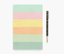 Load image into Gallery viewer, Rifle Paper Co. Weekly Color Block Large Memo Notepad, 65 Tear-Off Pages, Featuring Bands of Pastel Hues Separating the Days, Printed in Full Color and Foil Stamped
