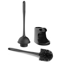 Load image into Gallery viewer, MR.SIGA Toilet Plunger and Bowl Brush Combo for Bathroom Cleaning, Black, 1 Set

