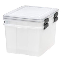 Load image into Gallery viewer, IRIS USA UCB-SD WEATHERTIGHT Storage Box, 46.6 Qt, Clear/Black, 2 Count

