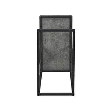 Load image into Gallery viewer, Household Essentials Slate Industrial Narrow End Table | Metal C Shaped Frame and Rectangle Faux Concrete Top | Grey
