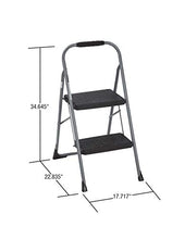 Load image into Gallery viewer, COSCO 11308PBL1E Two Step Big Step Folding Step Stool with Rubber Hand Grip, Gray
