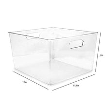 Load image into Gallery viewer, Isaac Jacobs 3-Pack XL Clear Storage Bins with Handles, Plastic Organizer for Office, Home, Kitchen, Pantry, Closet, Kids Room, Cube Shelf, Non-Slip Container Set (3-Pack, Extra-Large)
