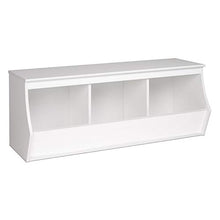 Load image into Gallery viewer, Prepac Monterey Stackable 3-Bin Storage Cubby, White (WUSM-0003-1)
