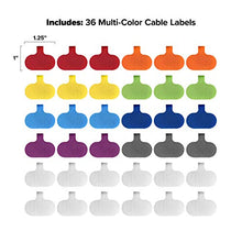 Load image into Gallery viewer, Cable Labels by Wrap-It Storage, Oval, Multi-Color (36 Pack) Write On Cord Labels, Wire Labels, Cable Tags and Wire Tags for Cable Management and Identification for Electronics, Computers and More
